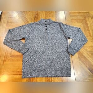 Stillwater Supply Co. Gray Sweater Sz Large Pullover Button Neck Mens